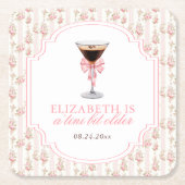 'Tiniビットより古いエスプレッソMartiniコケット誕生日 スクエアペーパーコースター (正面)