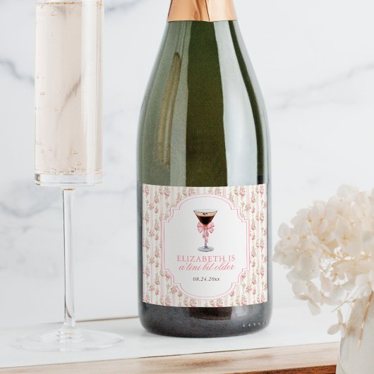 'Tiniビットより古いエスプレッソMartiniコケット誕生日 スパークリングワインラベル