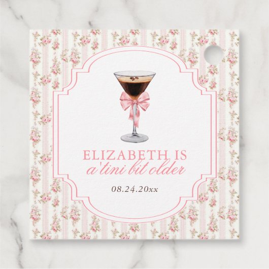 'Tiniビットより古いエスプレッソMartiniコケット誕生日 フェイバータグ (裏面)