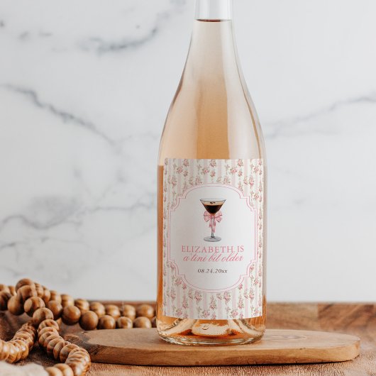 'Tiniビットより古いエスプレッソMartiniコケット誕生日 ワインラベル