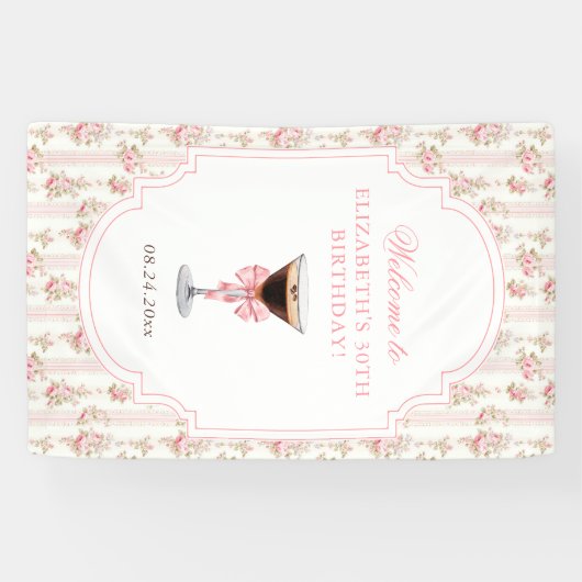 'Tiniビットより古いエスプレッソMartiniコケット誕生日 横断幕 (横)