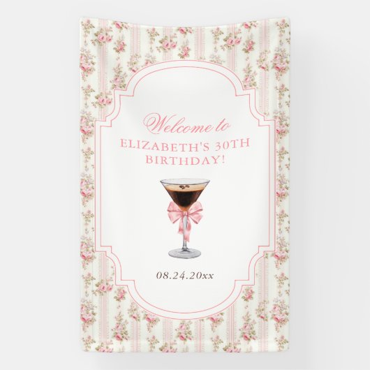 'Tiniビットより古いエスプレッソMartiniコケット誕生日 横断幕 (縦)