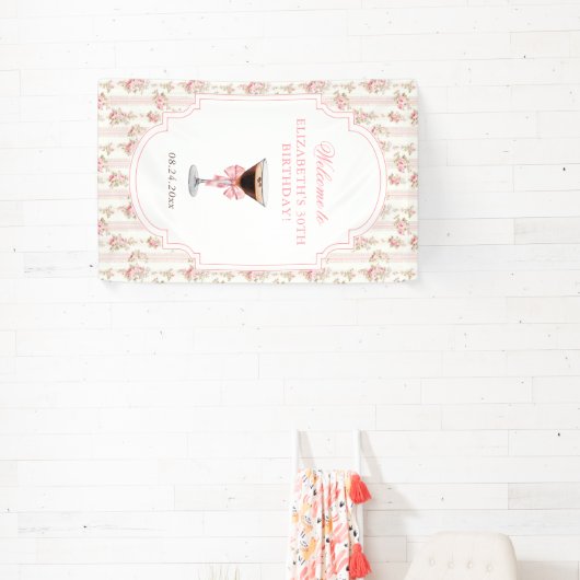 'Tiniビットより古いエスプレッソMartiniコケット誕生日 横断幕 (インサイチュ)