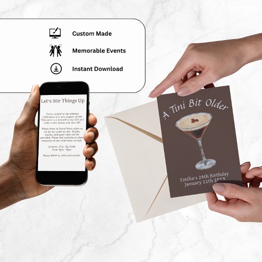 Tiniビットより古い – エスプレッソマルティーニテーマ 招待状