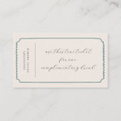 Tiniビットより古い | マルティーニテーマドリンクチケット コーリングカード (裏面)