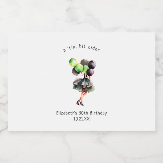 Tiniビットより古い | Martiniをテーマにした誕生日のお願い リキュールボトルラベル (シングルラベル)