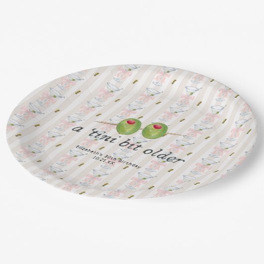 Tiniビットより古い | Martiniをテーマにした誕生日 ペーパープレート (アングル)