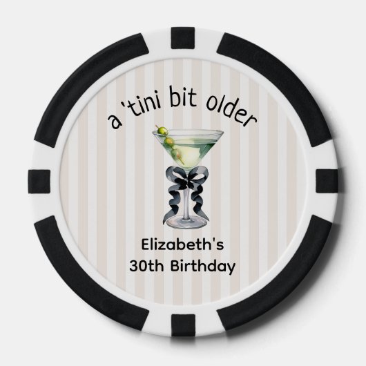 Tiniビットより古い | Martiniをテーマにした誕生日 ポーカーチップ (正面)