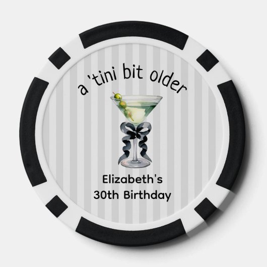 Tiniビットより古い | Martiniをテーマにした誕生日 ポーカーチップ (裏面)