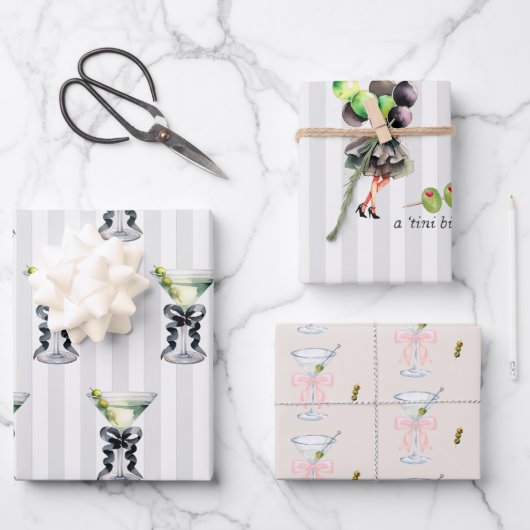 Tiniビットより古い | Martiniをテーマにした誕生日 ラッピングペーパーシート (正面)