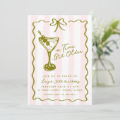 Tiniビットファンキー年上のMartini誕生日パーティードードール 招待状 (スタンド正面)