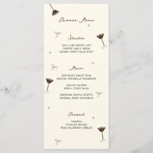 Tiniビット古いエスプレッソ手描き誕生日 メニュー (正面)