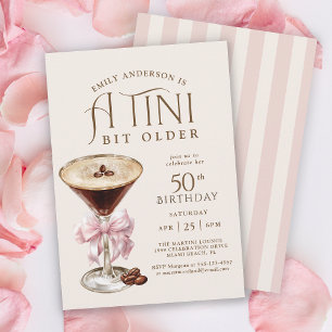 Tiniビット古いエスプレッソMartini 50誕生日 招待状