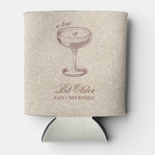 Tiniビット古いエレガント金ゴールド誕生日 缶クーラー (正面)