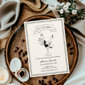 Tiniビット古いカクテルハンドドローユニーク誕生日 招待状