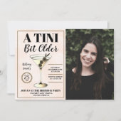 Tiniビット古いカクテルモダン誕生日写真 招待状 (正面)