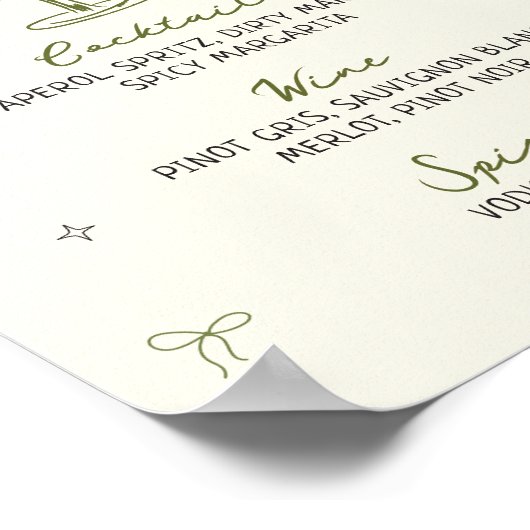 Tiniビット古い手予測できな描き誕生日バーメニュー ポスター (角)