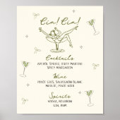 Tiniビット古い手予測できな描き誕生日バーメニュー ポスター (正面)