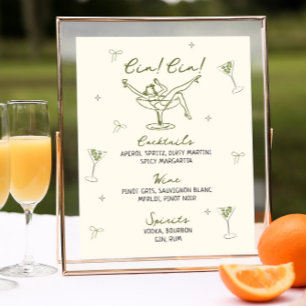 Tiniビット古い手予測できな描き誕生日バーメニュー ポスター