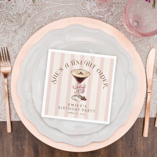 Tiniビット年上エスプレッソMartini誕生日パーティー スタンダードカクテルナプキン