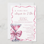 Tiniビット近くに私はピンクマルティニブライダルシャワー 招待状 (正面)