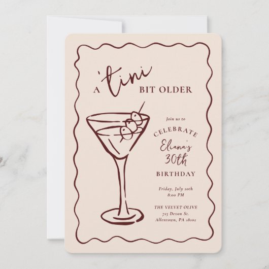 Tiniビット30歳の誕生日パーティー 招待状 (正面)