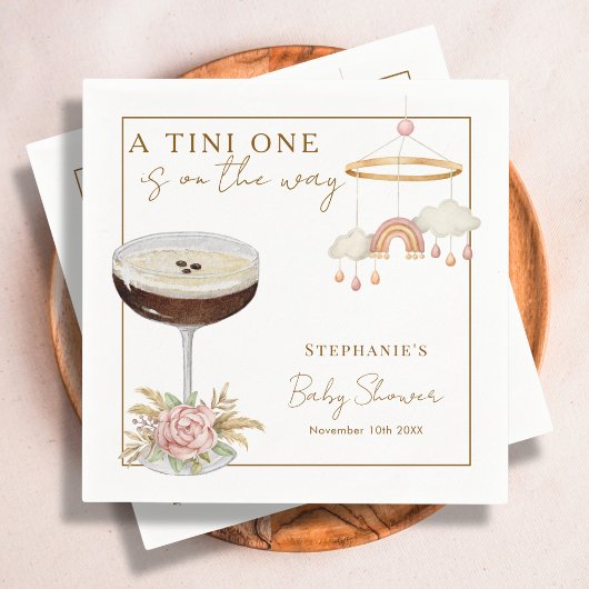 TiniワンピンクエスプレッソMartini女の子ベビーシャワー スタンダードカクテルナプキン