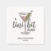 Tini少し古い手で描かれたMartini誕生日 スタンダードカクテルナプキン (正面)