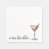 Tini少し古い手で描かれたMartini誕生日 スタンダードカクテルナプキン (正面)