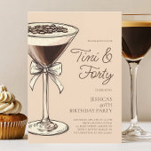 Tini and Forty Script Martini 40th Birthday Party 招待状