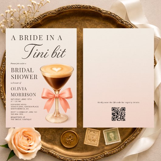 Tini Bitの花嫁QRコードブライダルシャワー 招待状