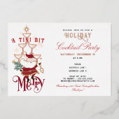 Tini Bit Merry Martini Office Christmas Cocktail 箔招待状 (正面)