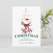 Tini Bit Merry Martini Office Christmas Santa シーズンカード (スタンド正面)