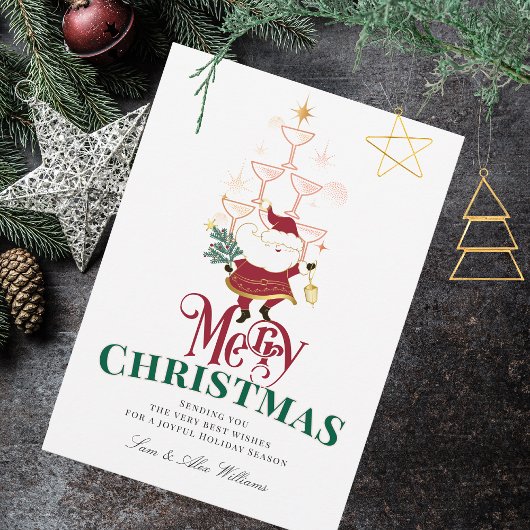 Tini Bit Merry Martini Office Christmas Santa シーズンカード