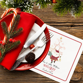 Tini Bit Merry Martini Office Christmas Santa スタンダードカクテルナプキン