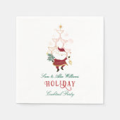 Tini Bit Merry Martini Office Christmas Santa スタンダードカクテルナプキン (正面)