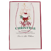 Tini Bit Merry Martini Office Christmas Santa ミディアムペーパーバッグ (正面)