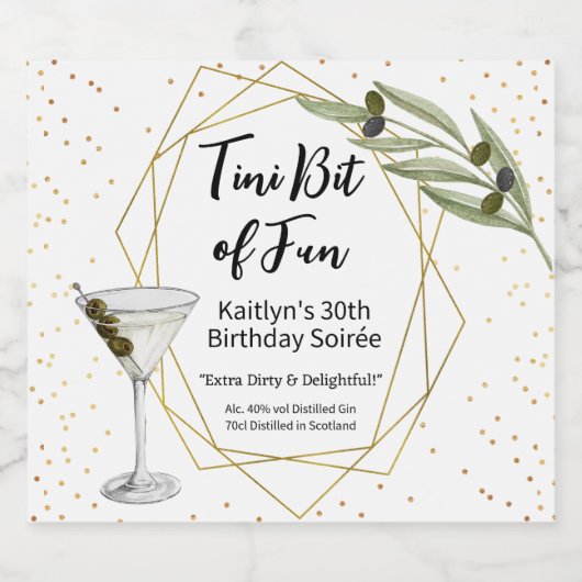 Tini Bit Of Fun Martini Soirée リキュールボトルラベル (シングルラベル)