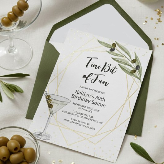 Tini Bit Of Fun Martini Soirée 箔招待状