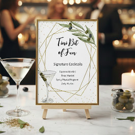 Tini Bit Of Fun Signature Cocktails Sign ポスター
