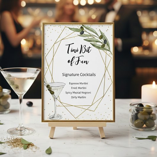 Tini Bit Of Fun Signature Cocktails Sign ポスター