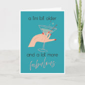 Tini Bit Older Blue Feminine Retro Martini Card カード (正面)