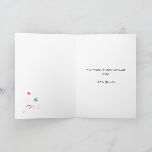 Tini Bit Older Blue Feminine Retro Martini Card カード (内部)