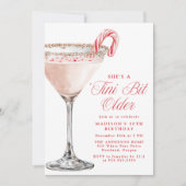 ‘Tini Bit Older Candy Cane Martini Birthday Party 招待状 (正面)