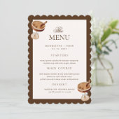 Tini Bit Older Espresso Bridal Shower Menu Card 招待状 (スタンド正面)