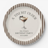 Tini Bit Older Espresso Martini Birthday Party ペーパープレート (正面)
