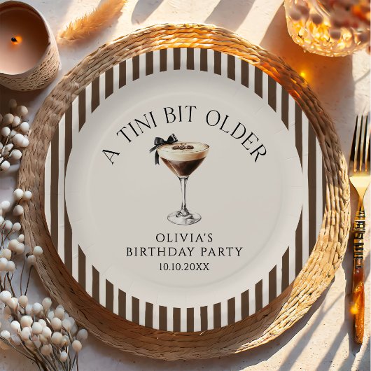 Tini Bit Older Espresso Martini Birthday Party ペーパープレート