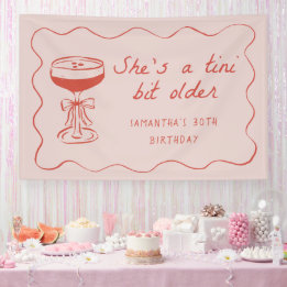 Tini Bit Older Espresso Martini Birthday Pink 横断幕