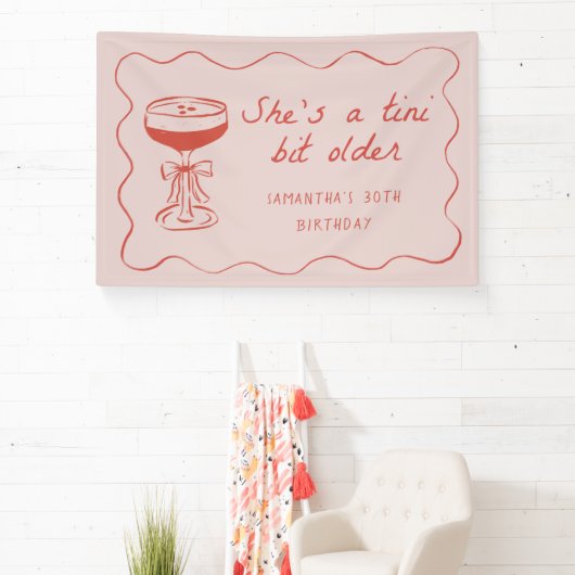 Tini Bit Older Espresso Martini Birthday Pink 横断幕 (インサイチュ)