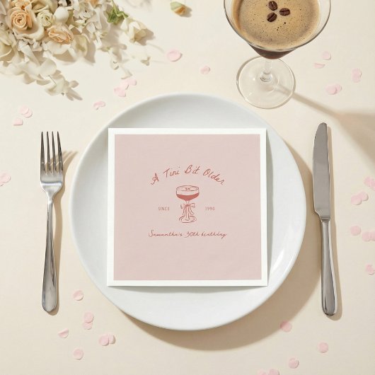 Tini Bit Older Espresso Martini Scribble Birthday スタンダードカクテルナプキン